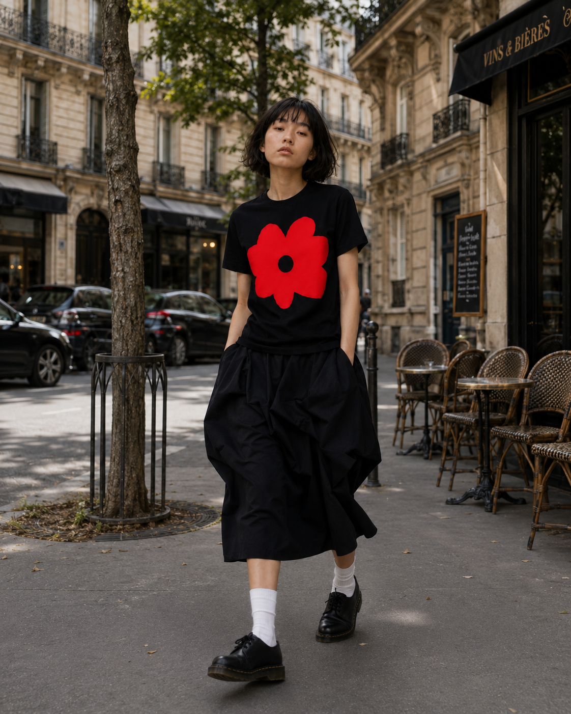 KUTA HOUSE T-shirt 'Red Flower'