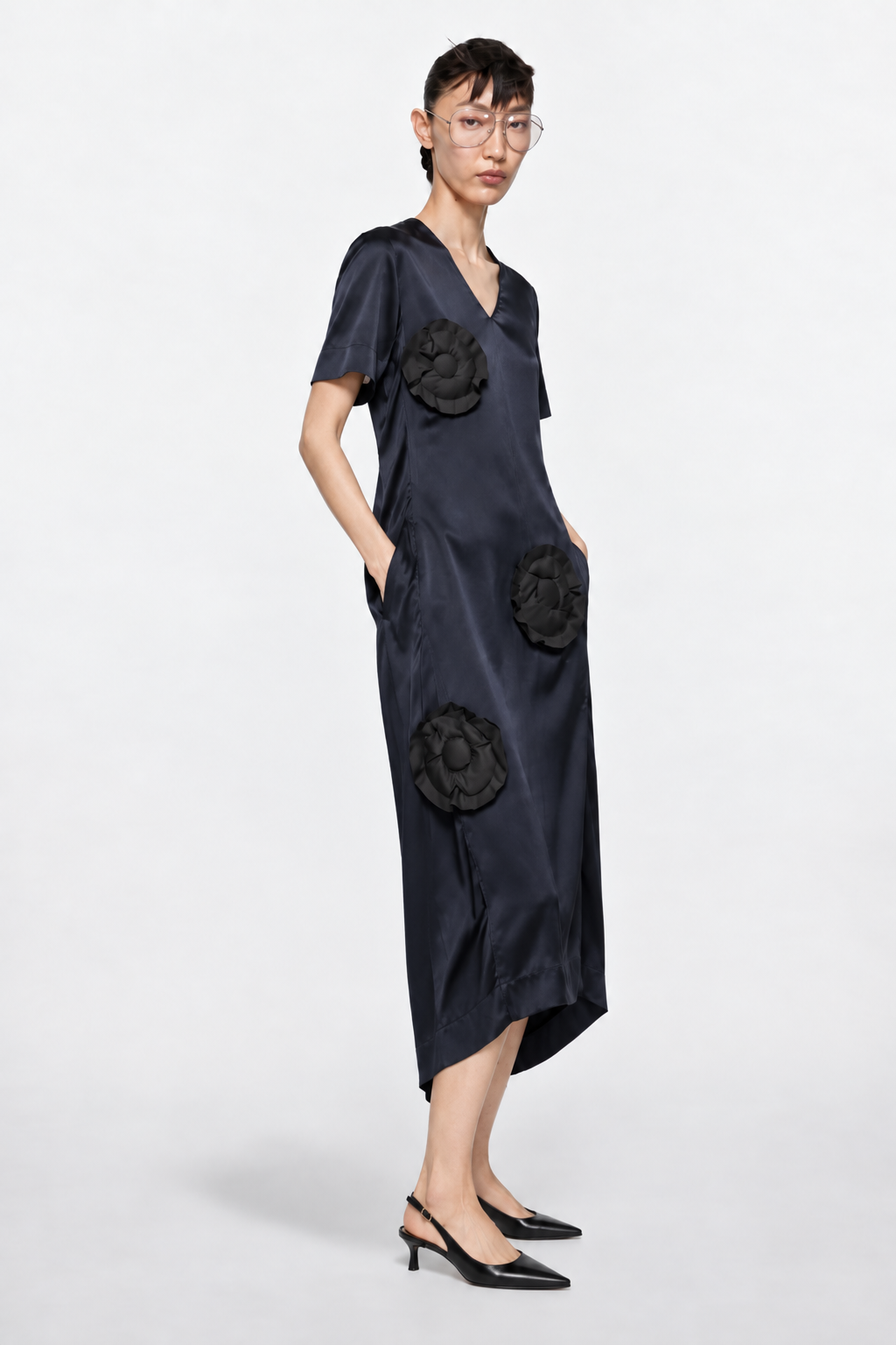 kuta house 'navy flower dress'